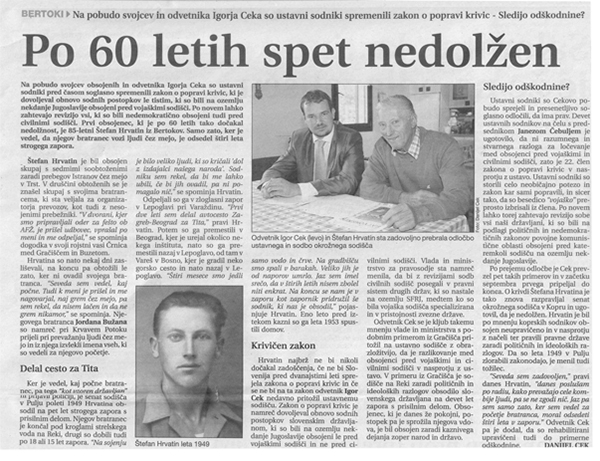 Po 60 letih spet nedolžen