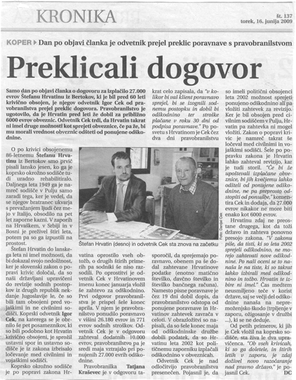 Preklicali dogovor